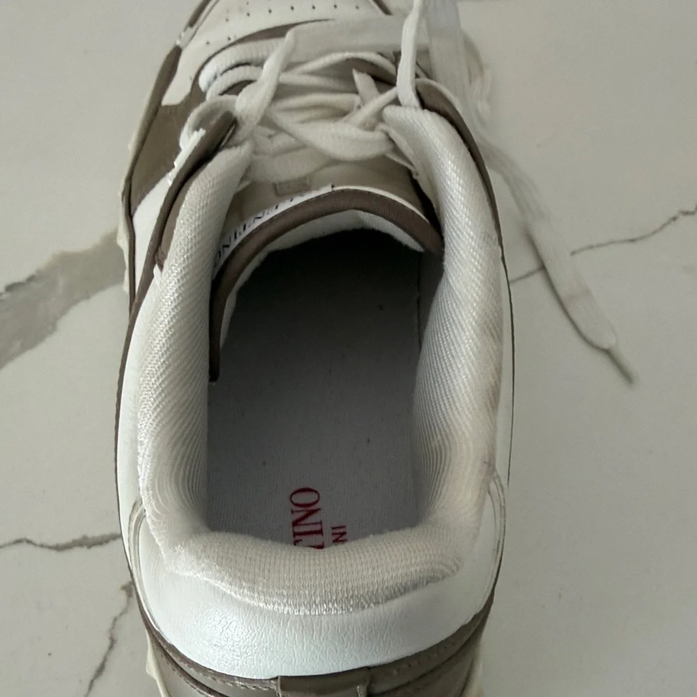 Valentino Garavani Cream and Brown/Green Casual Sneakers Size 10 - Picture 3 of 9